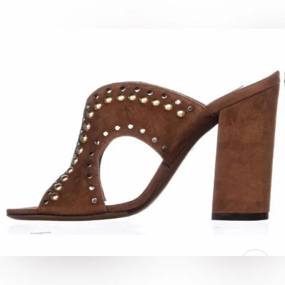 Tabitha Simmons Celia Brown Suede Sandals Studded Size 9 NIB - Picture 3 of 16